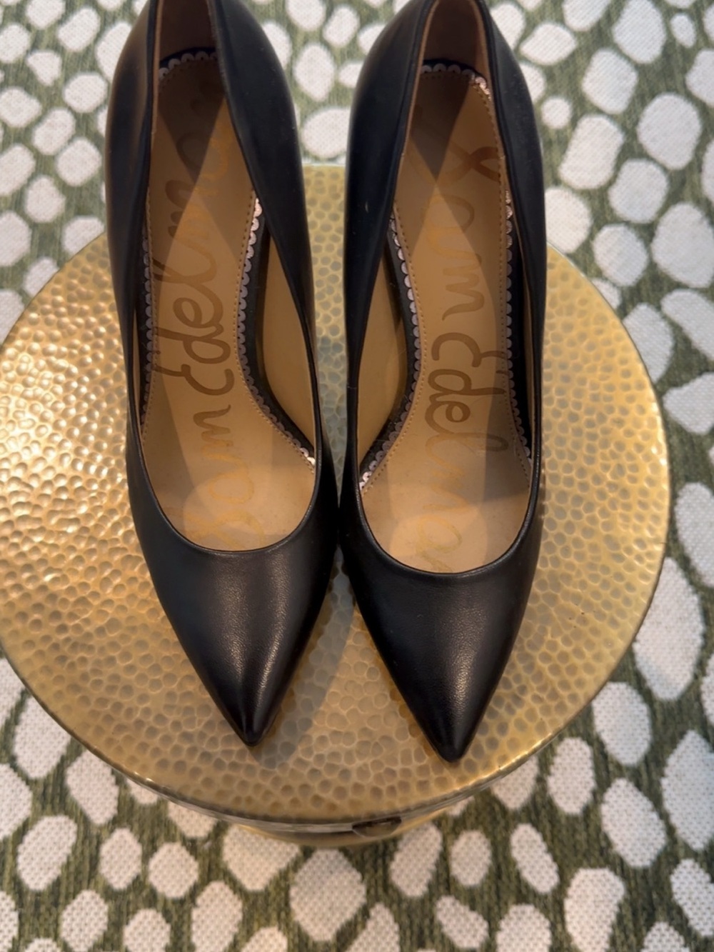 Sam Edelman Black Pointed Toe Leather Pumps
